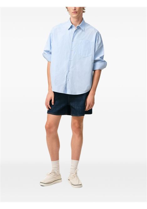 camicia adc boxy uomo azzura AMI PARIS | USH766.CO02194844